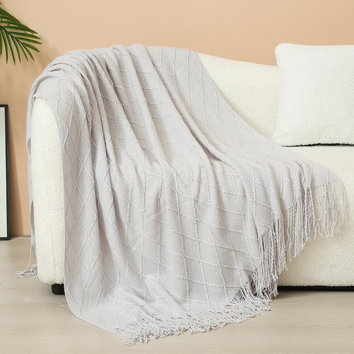 Gemütliche gestrickte Wurfdecke