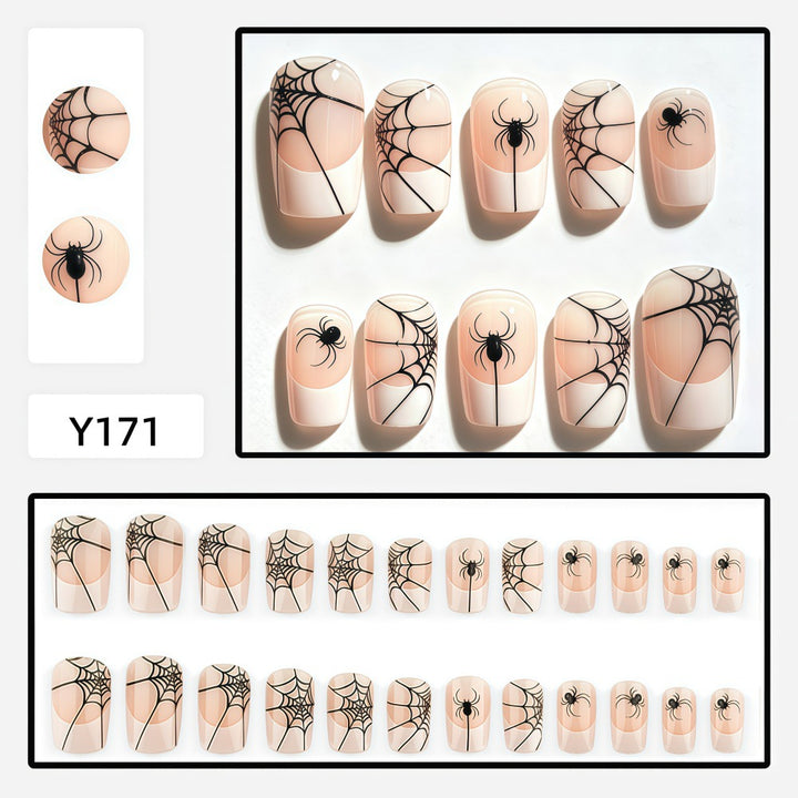 Halloween Kunstnagelset mit Spinnennetzdesign Karnz
