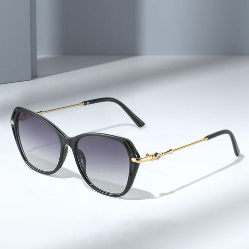 Damen modische Cat-Eye Sonnenbrille mit elegantem Metallrahmen Karnz