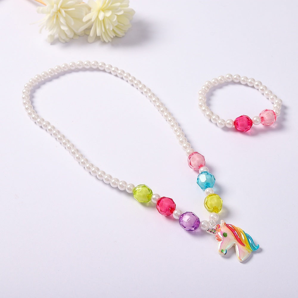 Verspieltes Schmuckset mit Einhorn-Anhänger Karnz