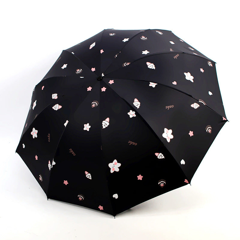 Damen Faltbarer Regenschirm mit verspieltem Dessertmotiv Karnz