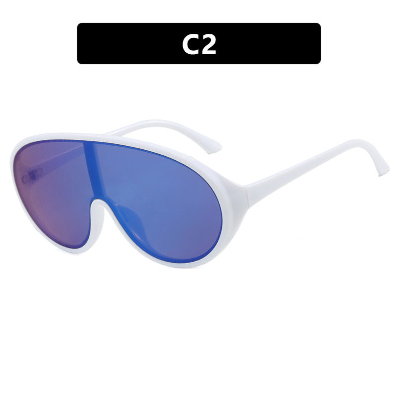 Damen futuristische Sonnenbrille mit großflächigen Gläsern und ergonomischem Rahmen Karnz