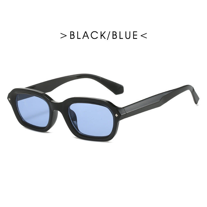 Damen Trendige rechteckige Sonnenbrille mit vollständig transparentem Rahmen und UV-Schutz Karnz