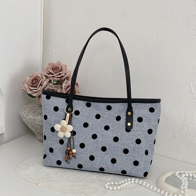 Stylische gepunktete Canvas-Tote-Tasche