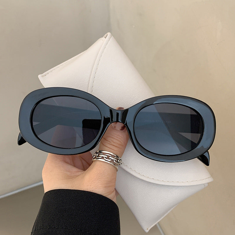 Damen modische Sonnenbrille im eleganten Ovaldesign mit robustem Rahmen Karnz