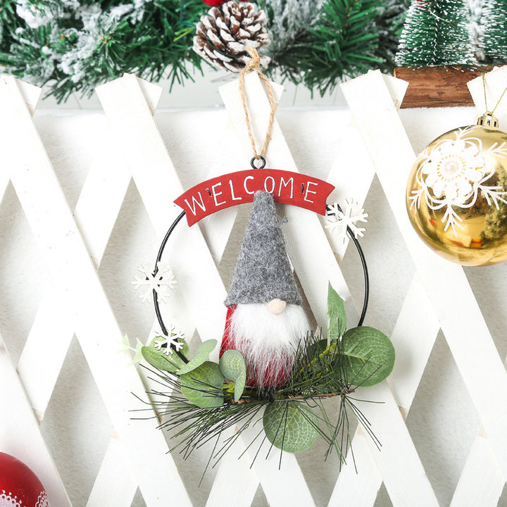 Dekorative Weihnachtskranz mit Gnome-Motiv Karnz