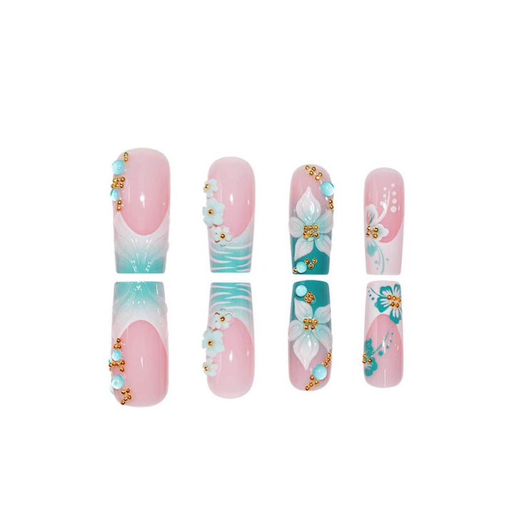 Luxuriöse Floral Art Nagelverstärkungen Karnz