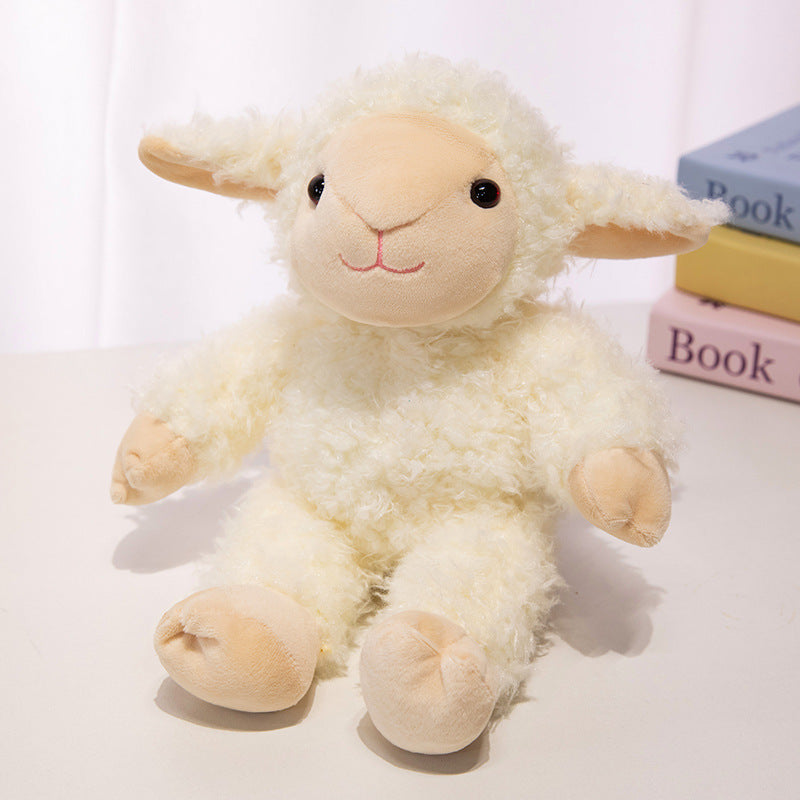 Premium Plüsch-Lamm Kuscheltier mit weichem Kunstfell und gestickten Details Karnz