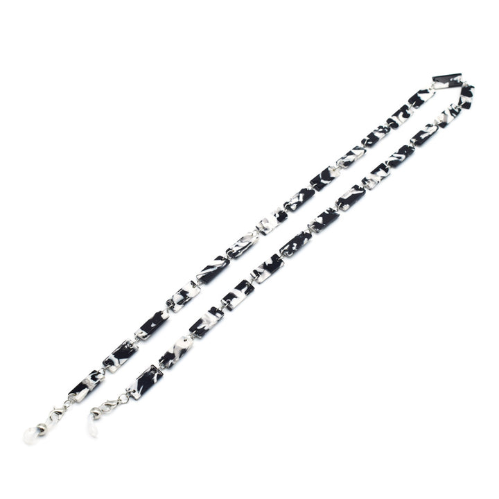 Stylische Schildpatt-Muster Brille Kette Karnz