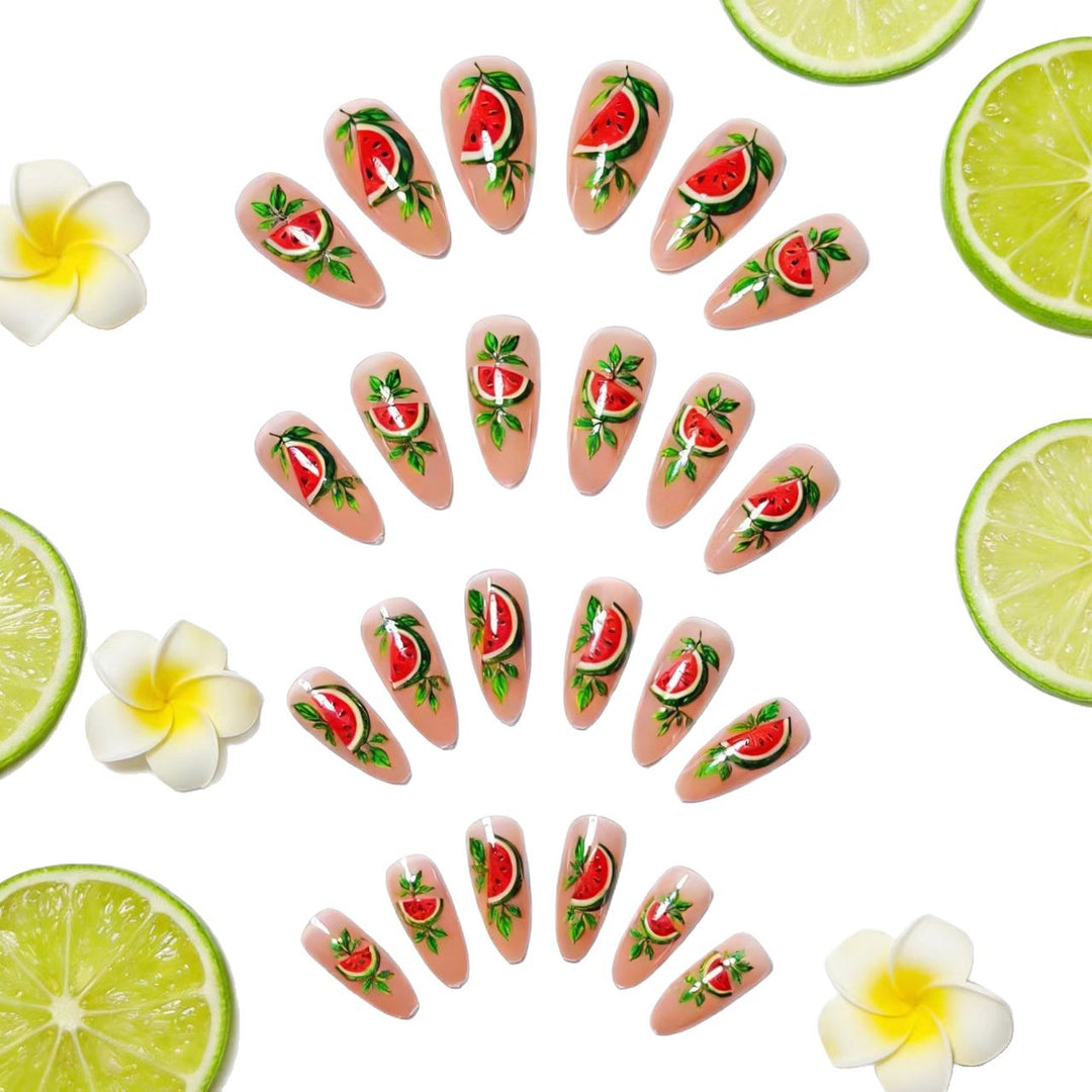 Kunstnägel mit Fröhlichem Melonenmotiv Karnz