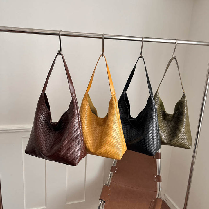 Woven Vegan Leather Hobo Tasche