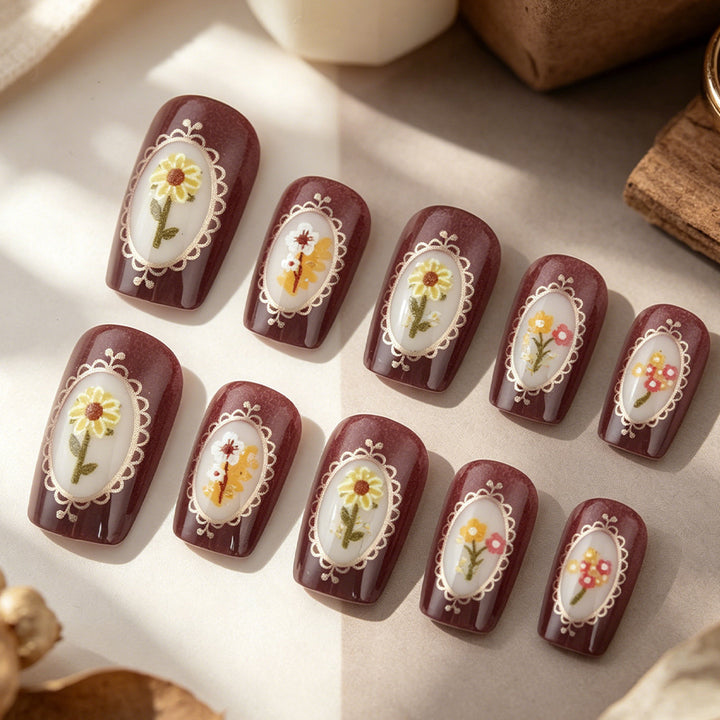 Blumen Art Gel Nagel Set Karnz