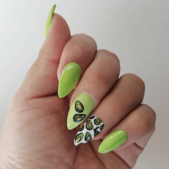 Avocado-Themen Press-On Nägel Karnz