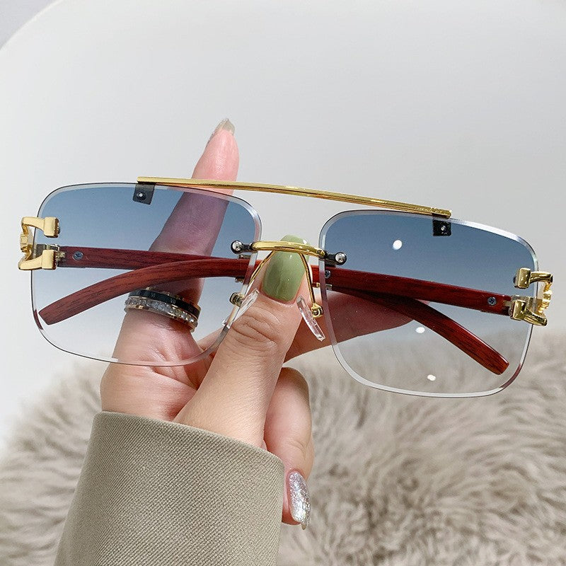 Damen Luxus-Sonnenbrille mit Holz- und Metallkombination Karnz