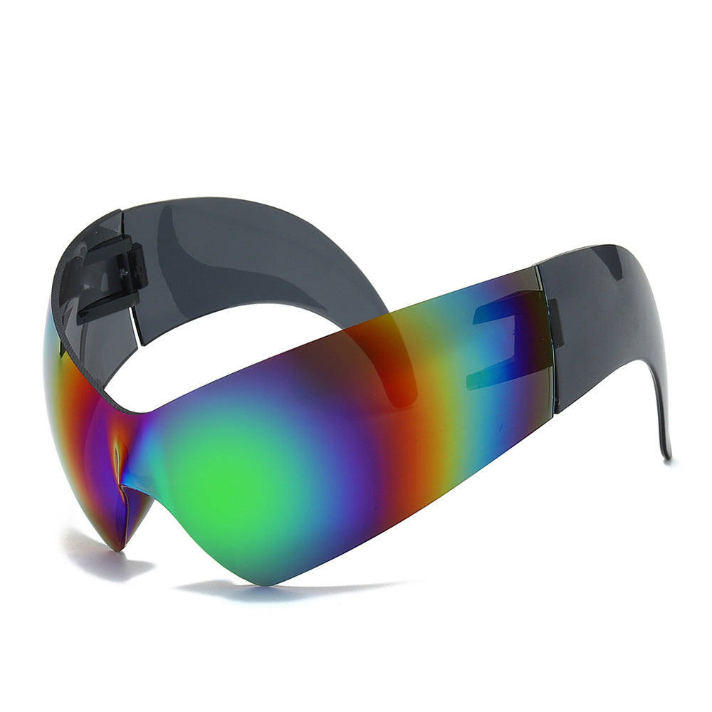 Futuristische Übergroße Shield Sonnenbrille Karnz
