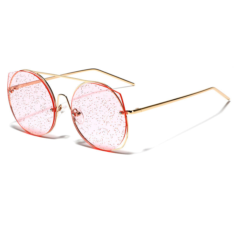 Damen oversized Sonnenbrille mit glitzernden Gläsern Karnz