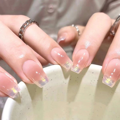 Glänzende French Tip Press-On Nägel