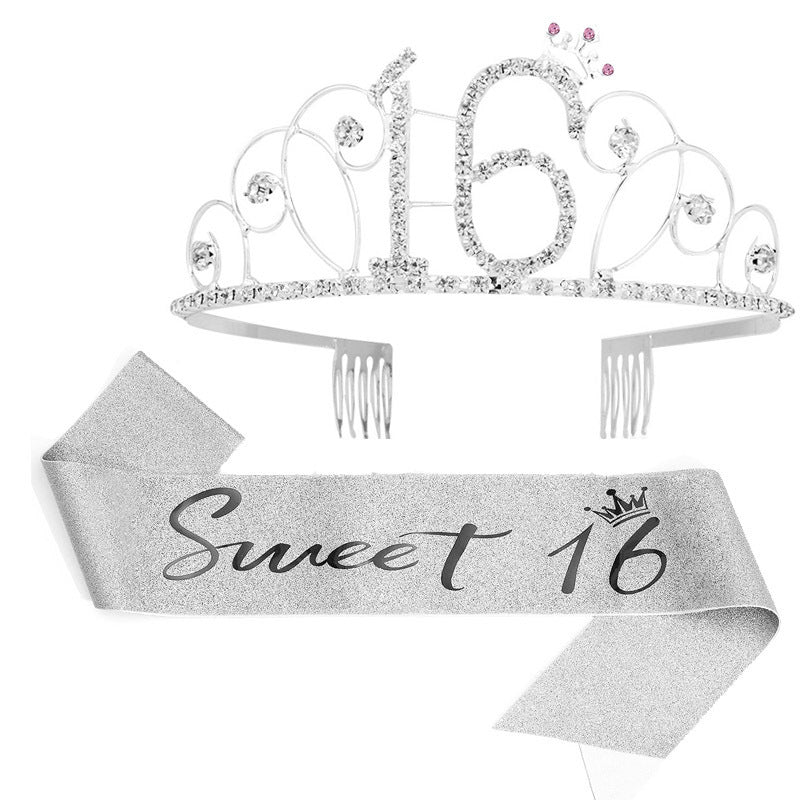 Damen Glitzernde Tiara mit festlichem "50 & Fabulous"-Design Karnz