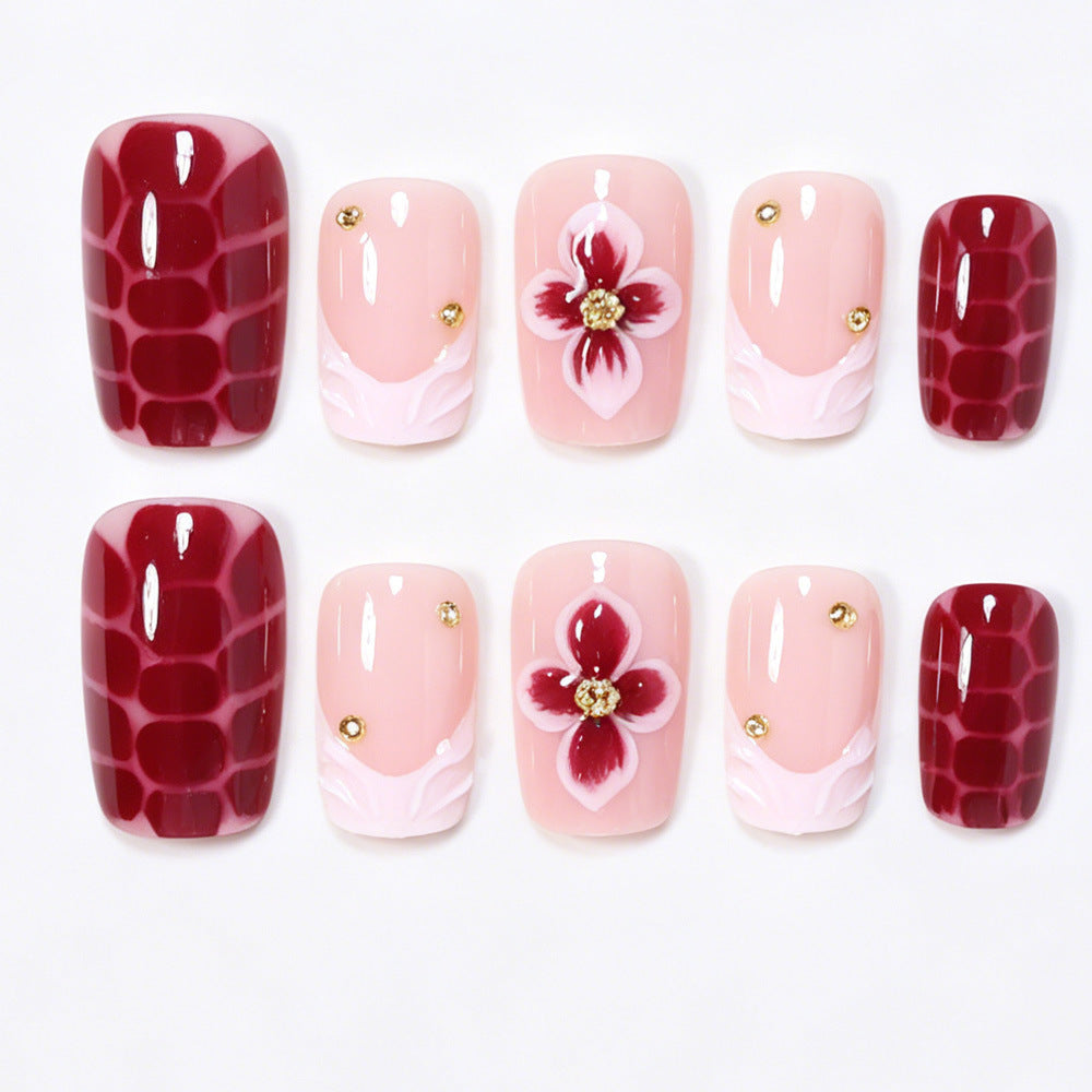 Elegante Blumen Acryl Nagelkunst Tipps Karnz