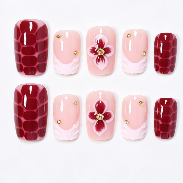 Elegante Blumen Acryl Nagelkunst Tipps Karnz