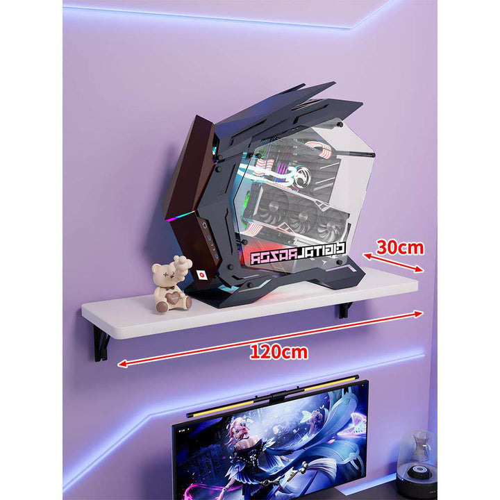 Wandmontage-Schwimmregal für Mid-Tower-Gaming-PC mit verstärkten Halterungen