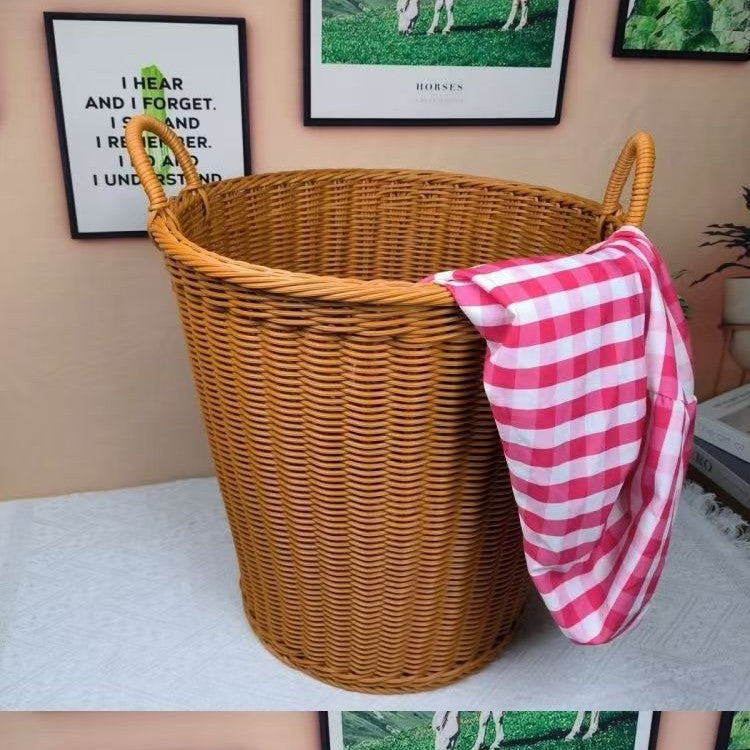 Unisex Robuster Aufbewahrungskorb aus geflochtenem Rattan Karnz