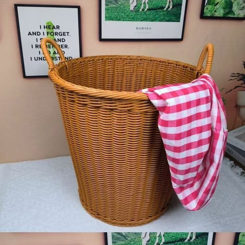 Unisex Robuster Aufbewahrungskorb aus geflochtenem Rattan Karnz