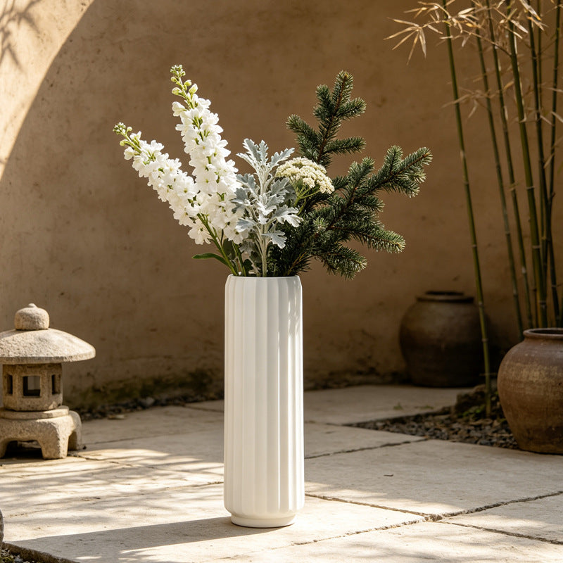 Elegante Fluted Dekorative Bodenvase Karnz