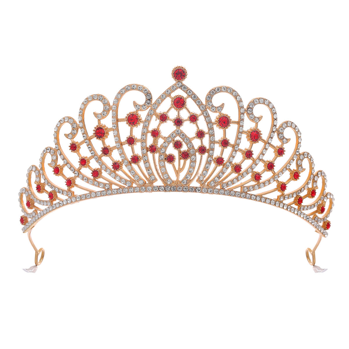 Damen Elegante Strass-Tiara mit floralen Details Karnz