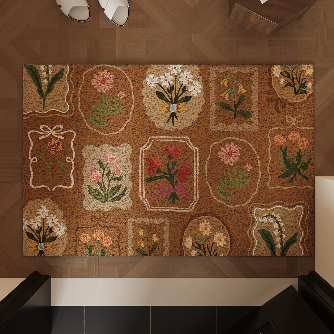 Vintage Floral Print Teppich