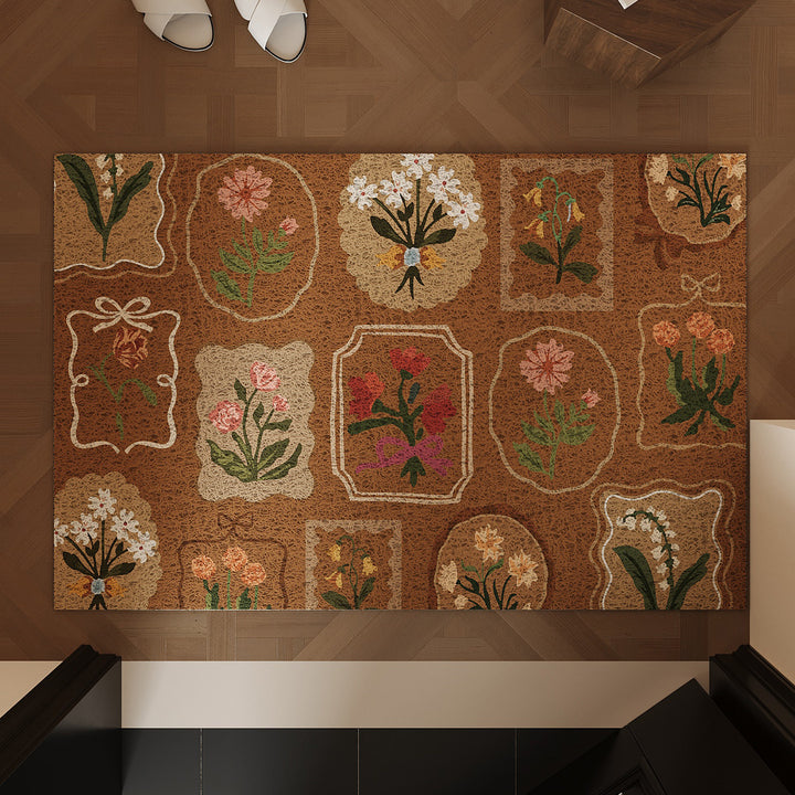 Vintage Floral Print Teppich