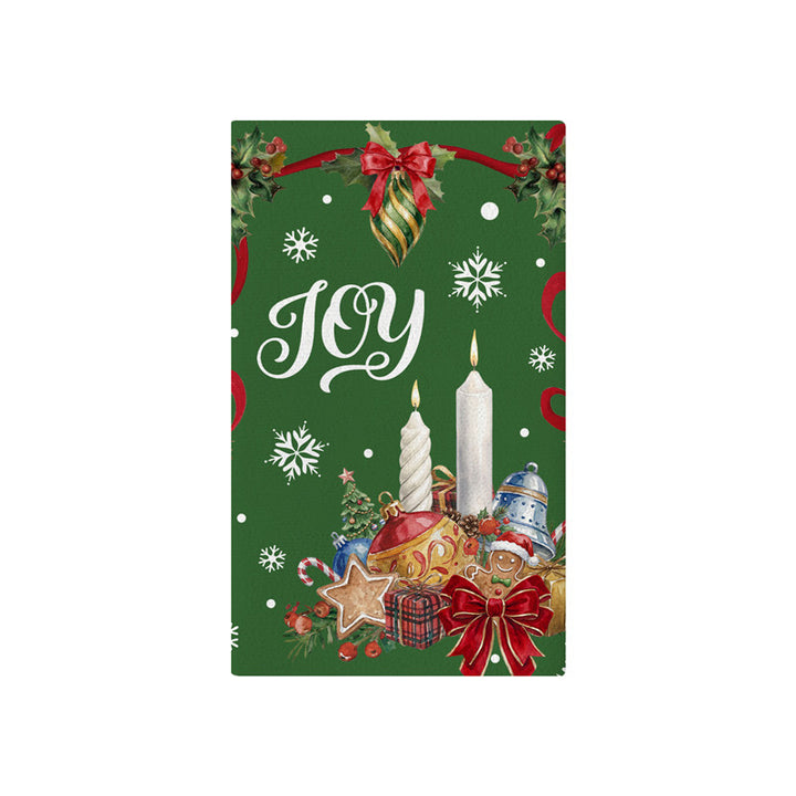 Dekorativer Vintage Weihnachtskranz Baumwoll-Leinen Küchentuch