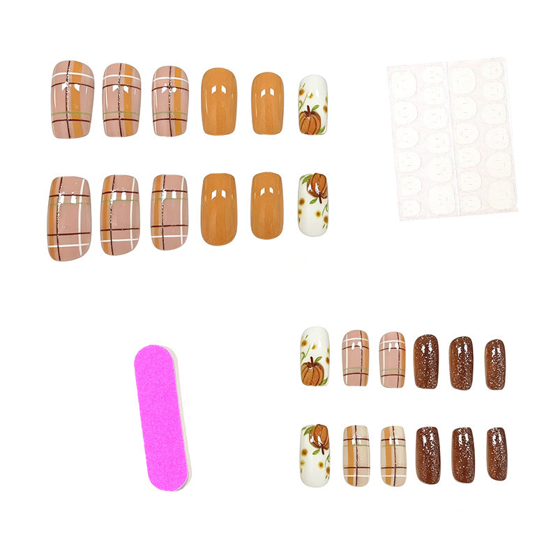 Festliches von Kürbissen inspiriertes Nagelkunstset Karnz