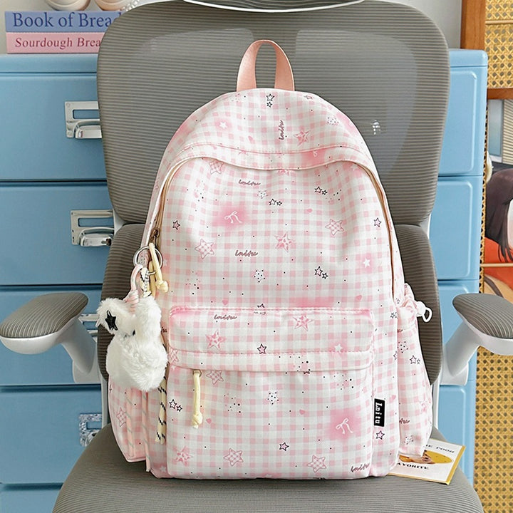 Stylische karierte Druck Rucksack Karnz