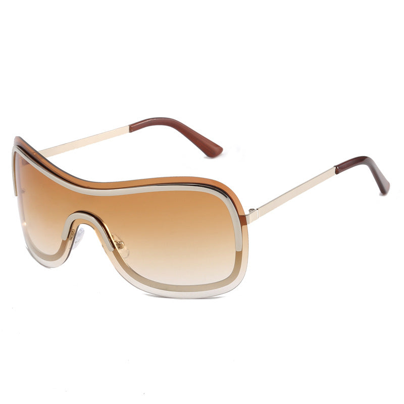 Damen große runde Sonnenbrille mit elegantem Metallrahmen Karnz