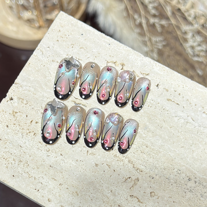 Dekoratives Artikulierendes Press-On Nagelset