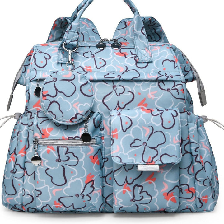 Multi-Taschen Blumen Design Rucksack Karnz