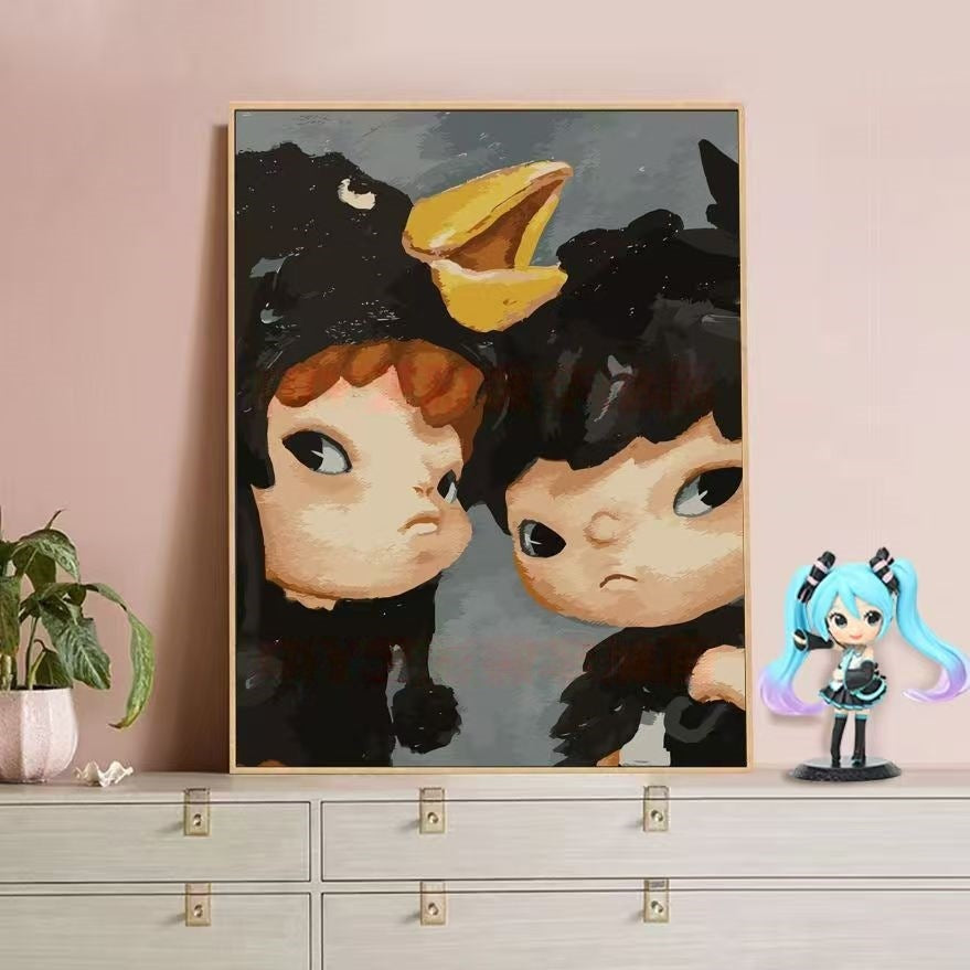 Verspielte Charakterillustration Leinwandkunst Karnz