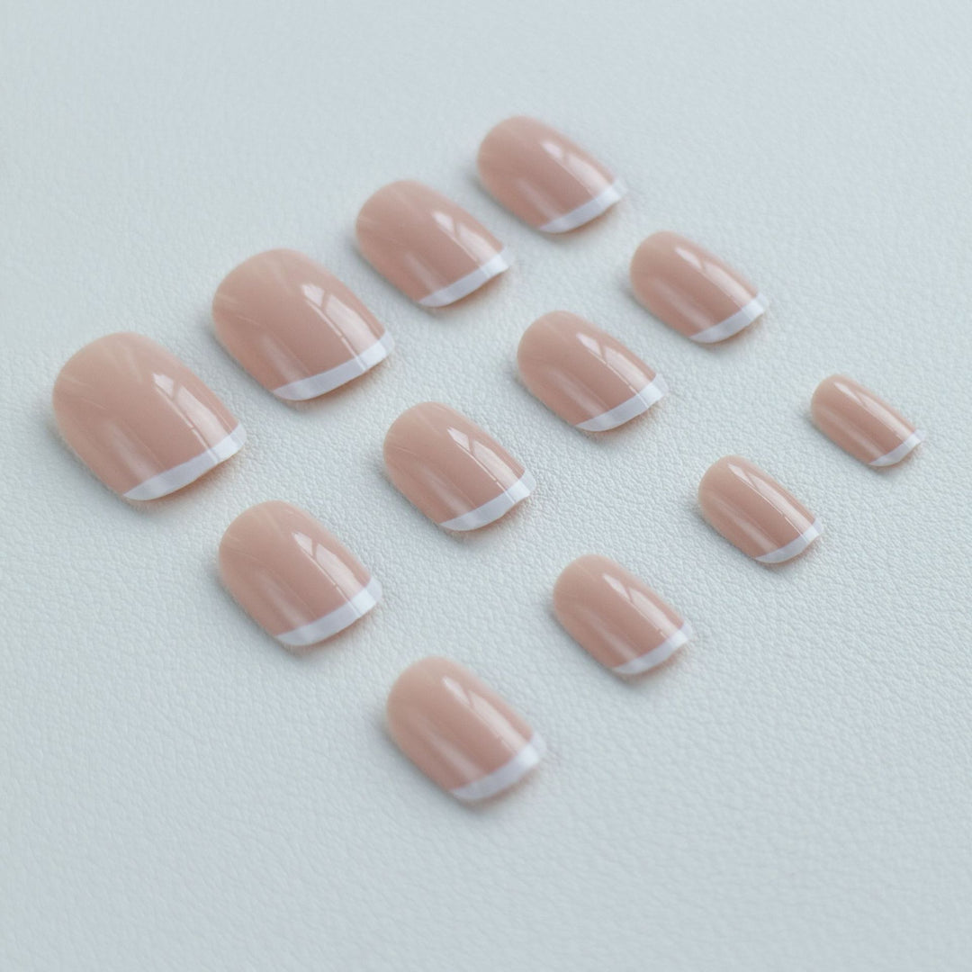 Elegante Französische Tip Gel Nagel Kunst Set
