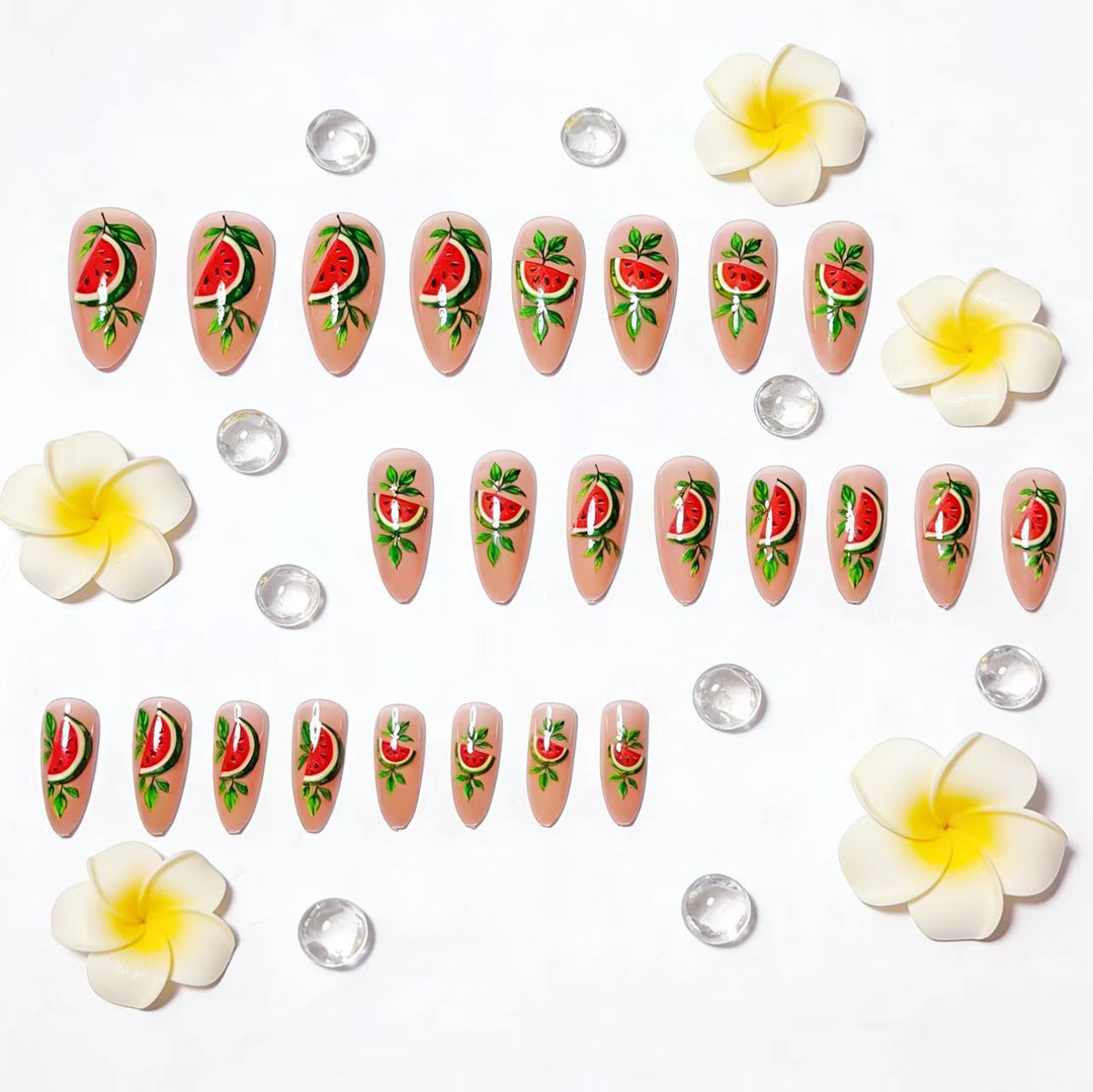 Kunstnägel mit Fröhlichem Melonenmotiv Karnz