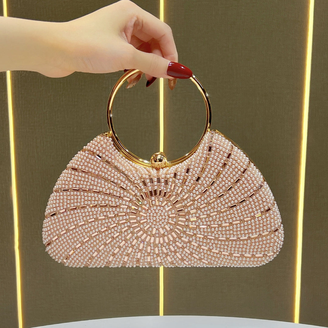 Dekorativer Perlen Clutch Abendtasche