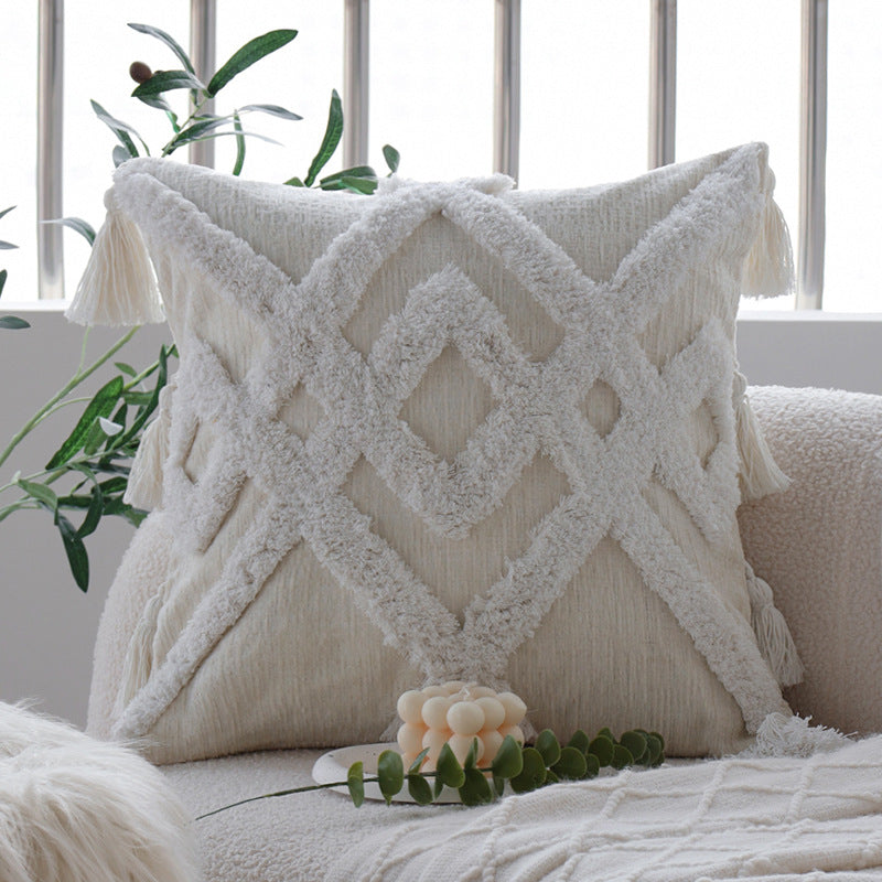 Gemustertes Wohnkissen mit strukturierter Chenille-Oberfläche Karnz