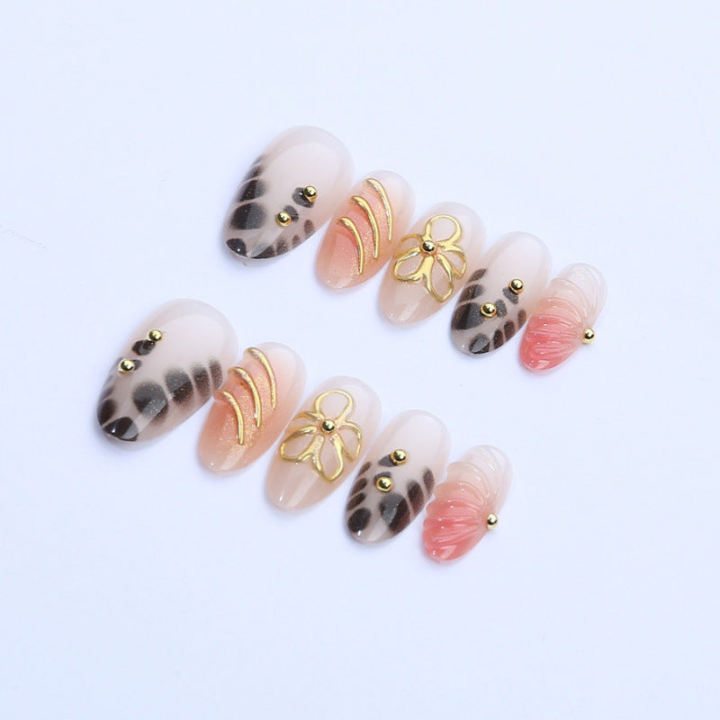 Künstlerisches Floral Press-On Nagelset