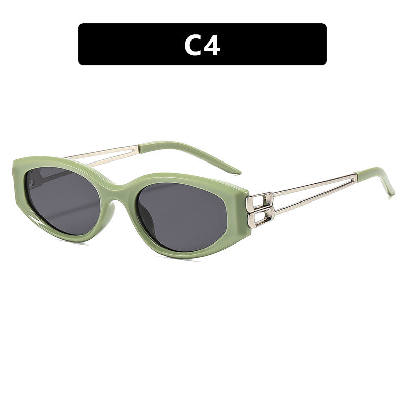 Damen Cat-Eye Sonnenbrille mit markantem Kunststoffrahmen und stilvollen Akzenten Karnz