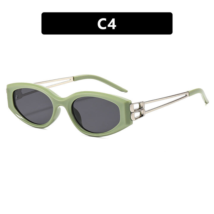 Damen Cat-Eye Sonnenbrille mit markantem Kunststoffrahmen und stilvollen Akzenten Karnz