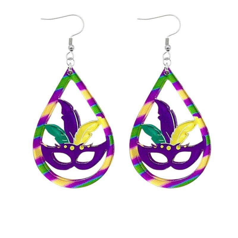 Festliche Mardi Gras Masken Ohrringe Karnz