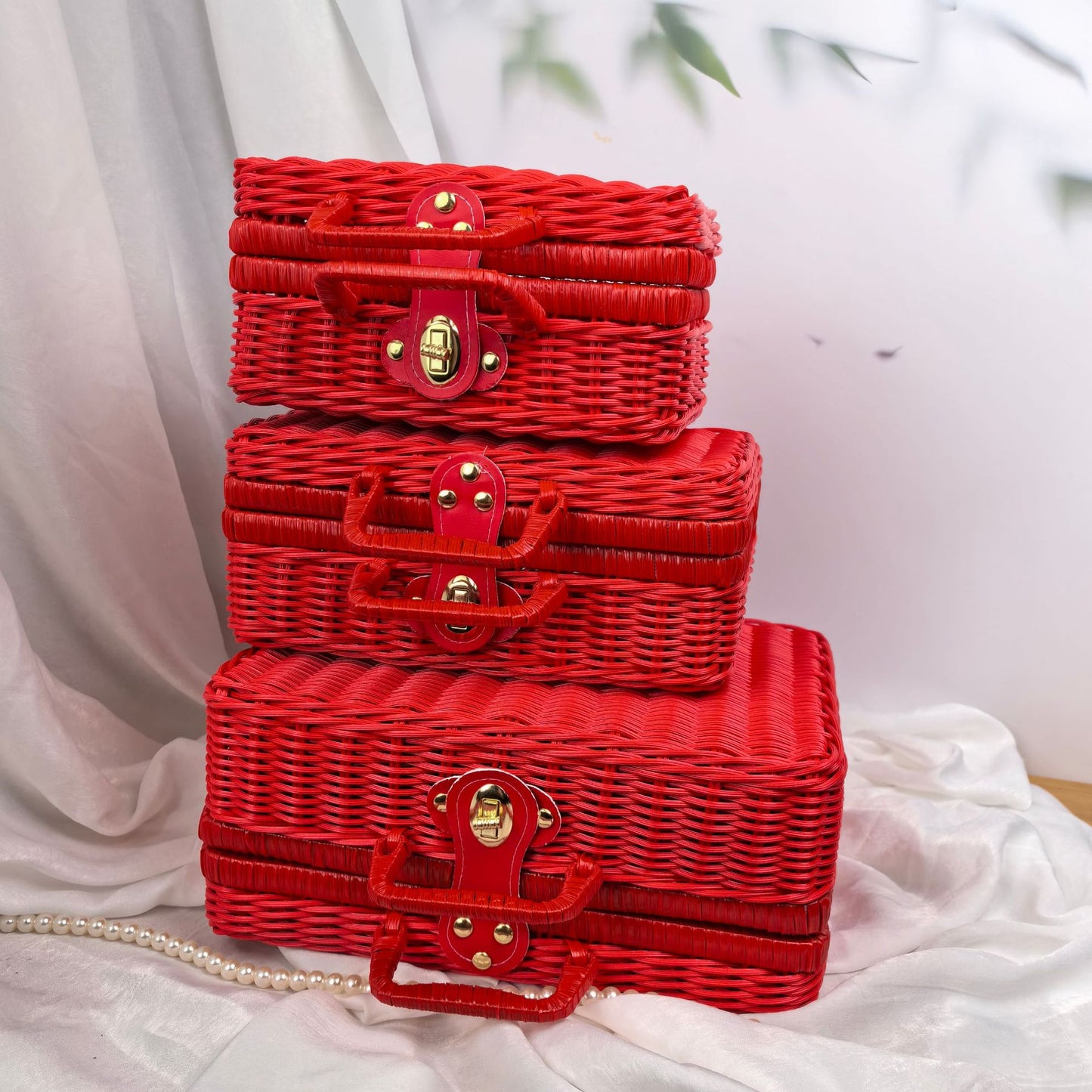 Damen geflochtener Kosmetik- und Aufbewahrungskoffer Karnz