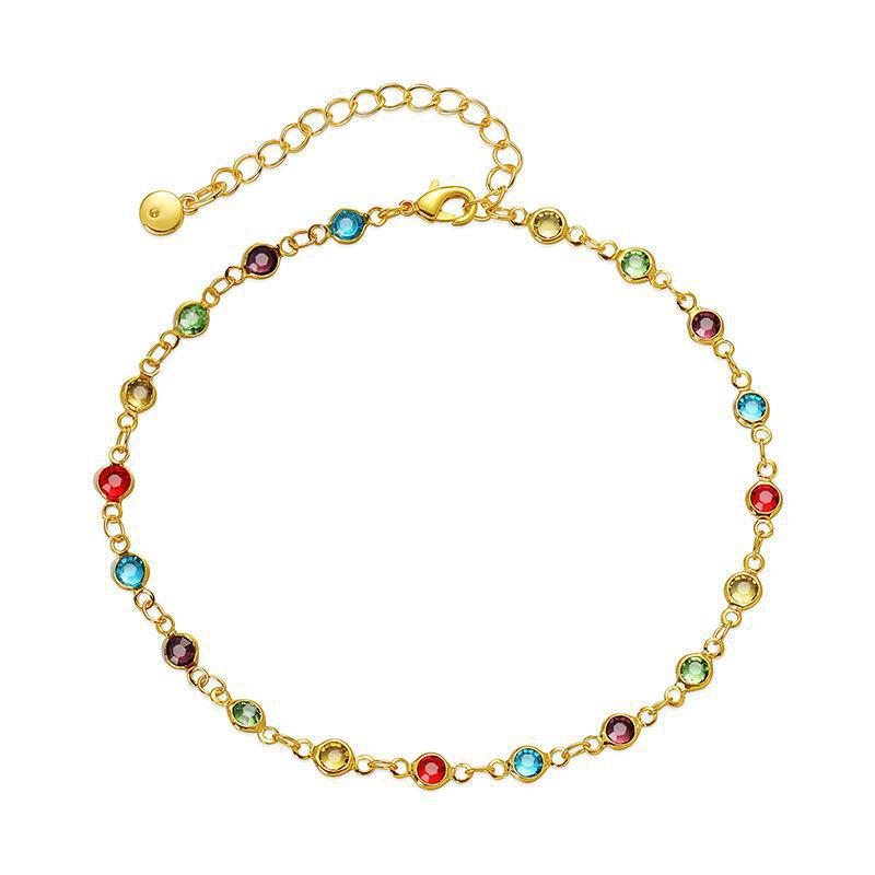 Bunte Edelstein Fußkette Karnz