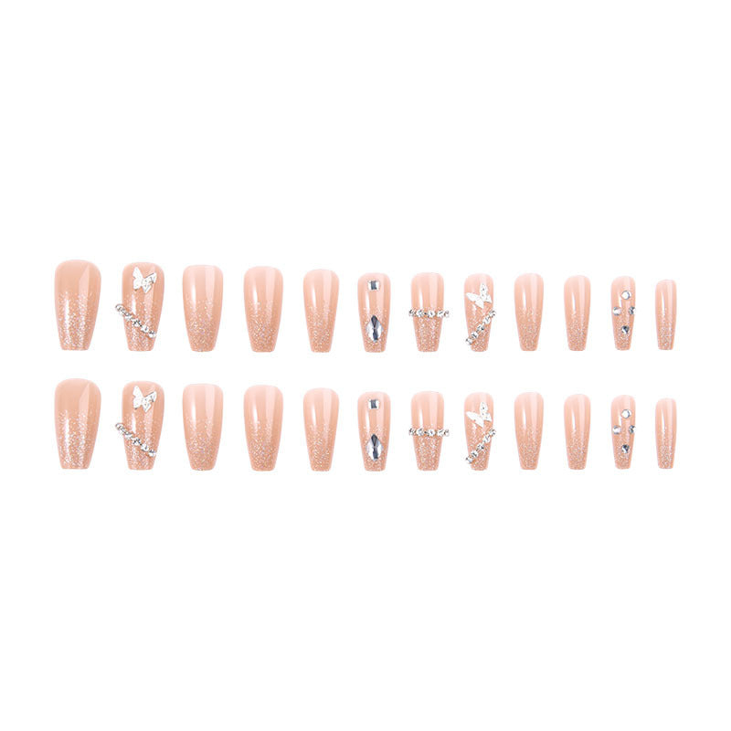 Rhinestone- und Glitter-Press-On-Nagelspitzen