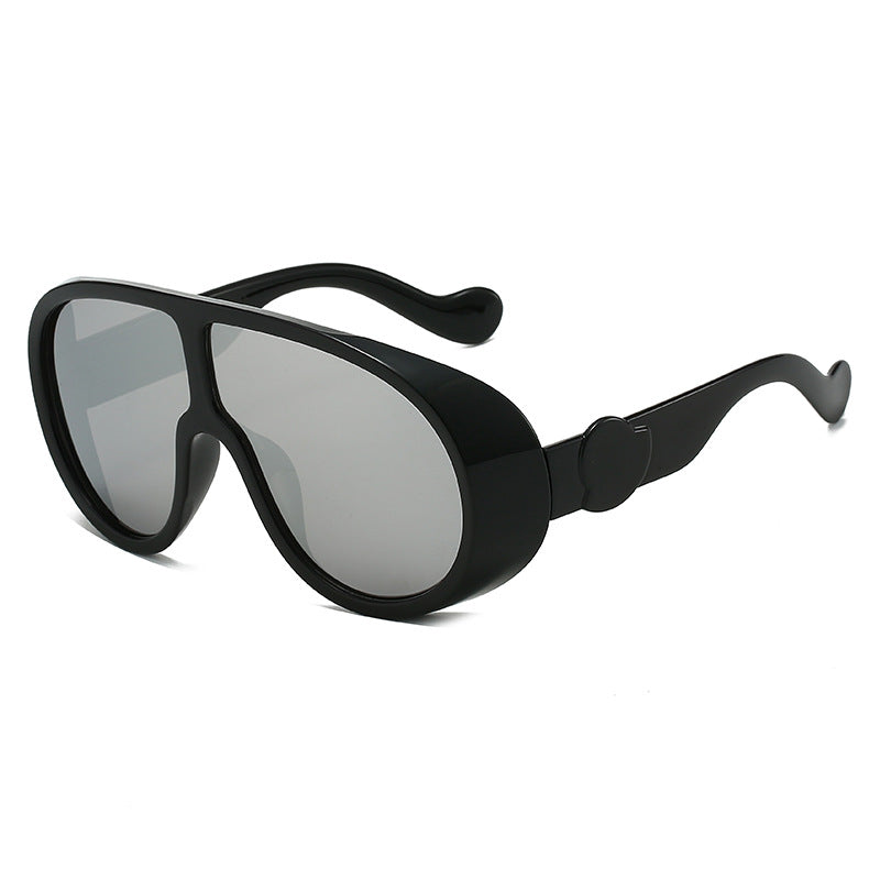 Damen extravagante Sonnenbrille mit stylishem transparenten Rahmen Karnz